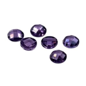 Zirconia AAAAA rond 4mm HITTEBESTENDIG Amethist Platte onderkant STAFFELKORTING