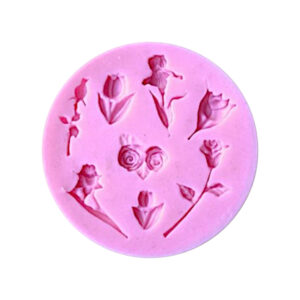 Siliconen mal verschillende bloemetjes met steel Afmeting mal ca 7,5 cm