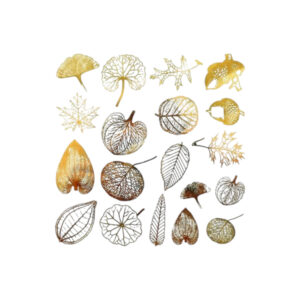 Emaille, glas en keramiek decals Leaves goud