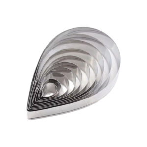 Cutters / uitsteekvormen druppel 10 delige set  RVS