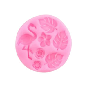 Siliconen mal Flamingo, bloem en blad