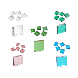 Glas nuggets diverse kleuren 10x10 mm, 5 stuks  ACS voor glas fusing