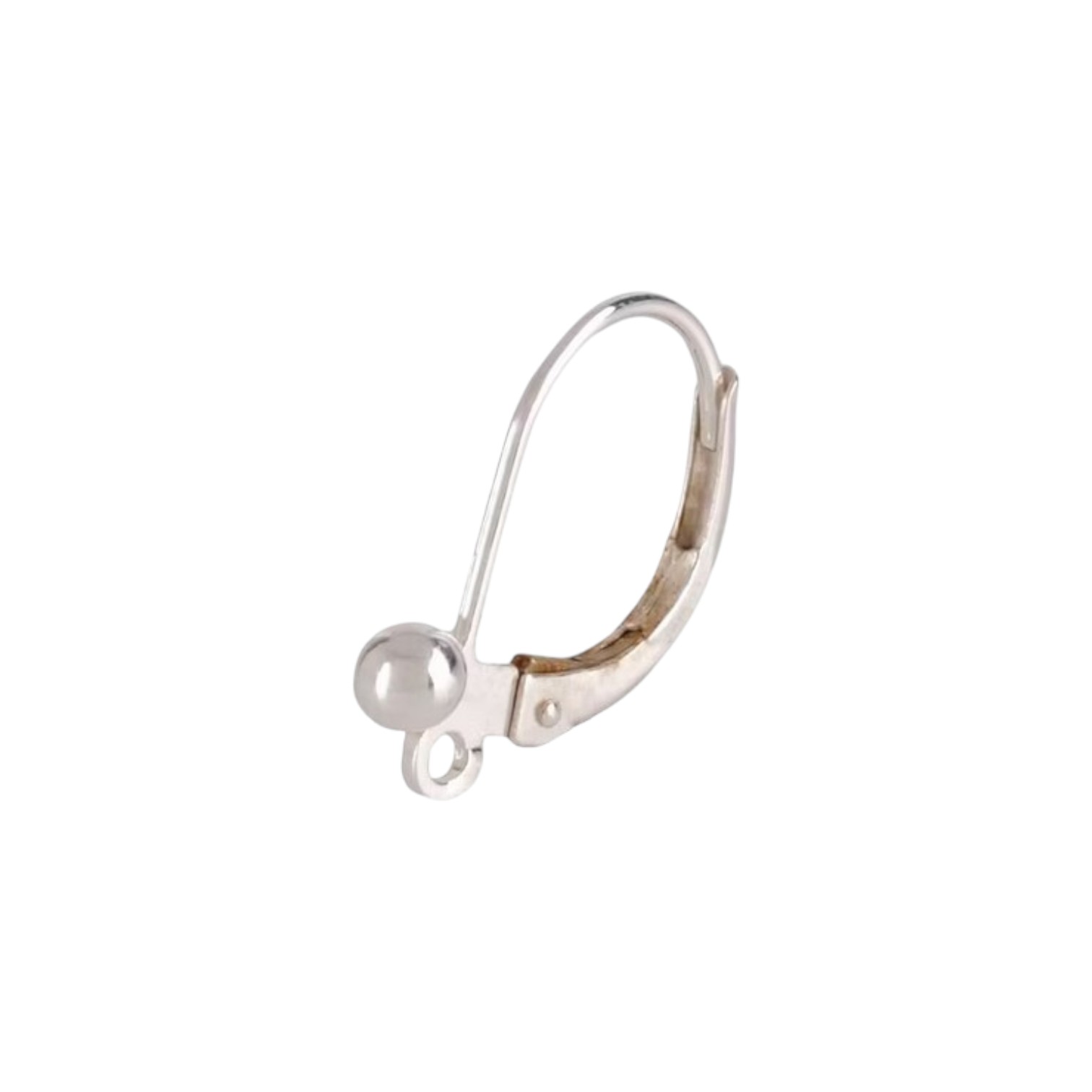 Oorhaakjes met leverback sluiting en hangeroogje en bolletje. 925 Zilver 1 Paar.