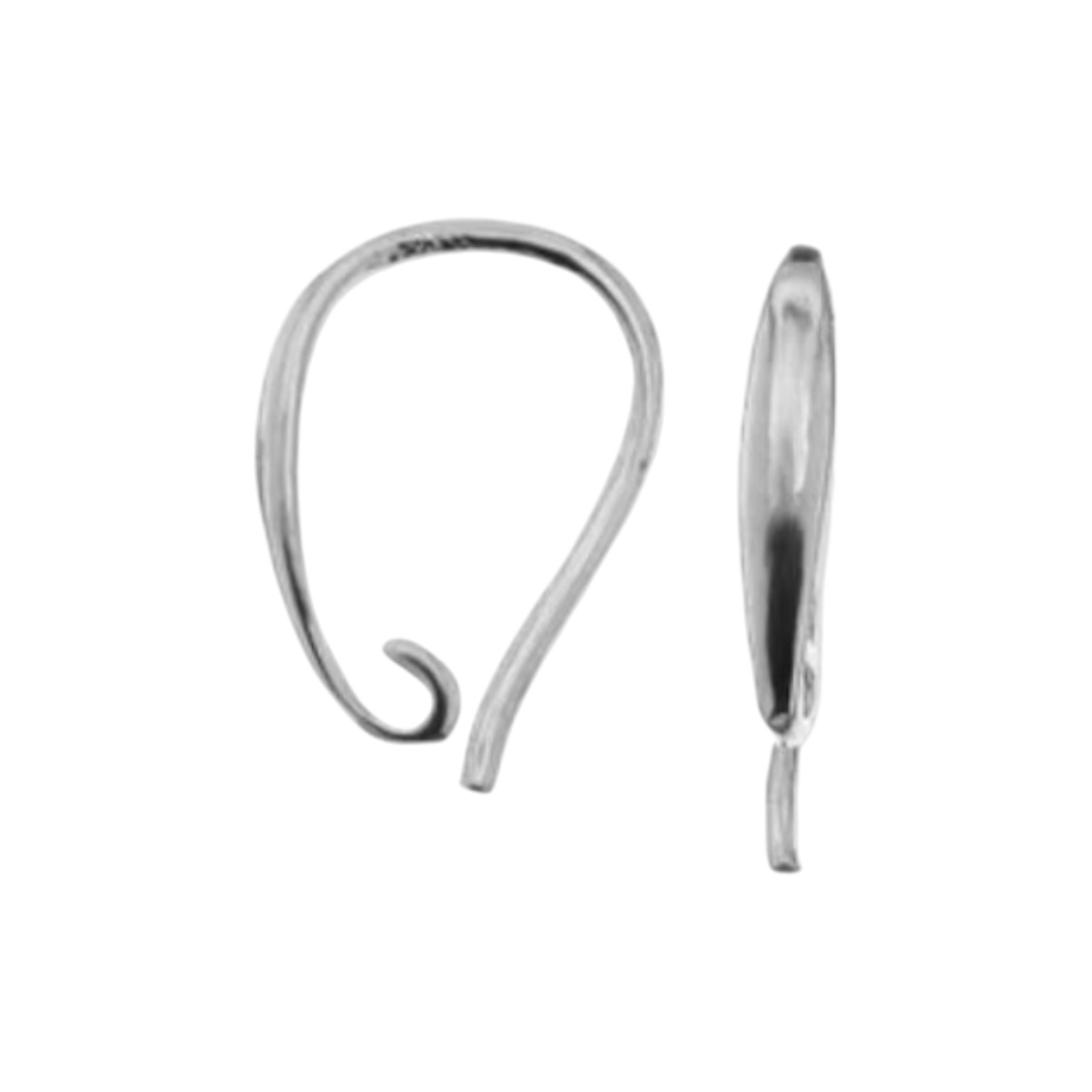 Oorhaakjes 925 zilver. 1 paar. Bredere voorkant