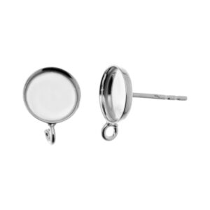 Oorstekers met hangeroog en 8mm setting 925 Sterling zilver