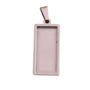 Hangerkastje met hangeroog. RVS  rechthoek 10*25 mm