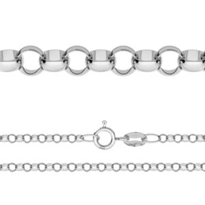 Sterling zilveren collier 925 zilver Dikte 1.4 mm ROLO Verschillende lengtes.
