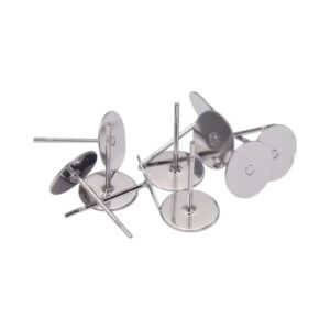 Earring pins with plate stainless steel 304 Hypoallergenic 4mm10 Pair.