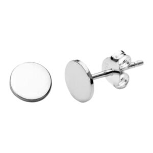 Oorstekers + schijf 925  + stoppers   Diverse afmetingen (K-0724)