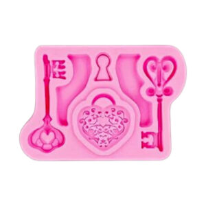 Siliconen mal sleutels en sleutelgat en slotje