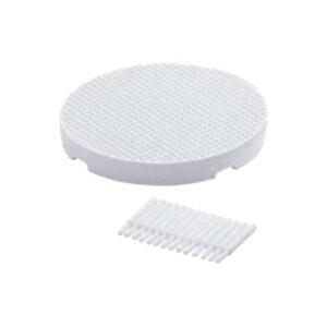 Soldeersteen rond  doorsnede 7,5 cm. Met 10 keramische pinnen