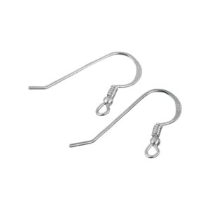 Verzilverd franse oorhaakjes 18mm 1 paar.