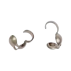 Zilveren kalotje, eind kraal, 3mm dubbel ringetje 925 Sterling zilver Per Paar.