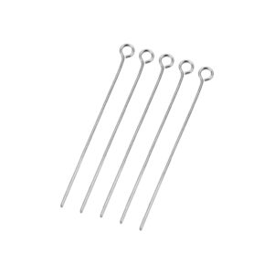 Zilveren kettelstift, 3cm, wire 0.8mm. 925 Sterling zilver Verpakt per 4