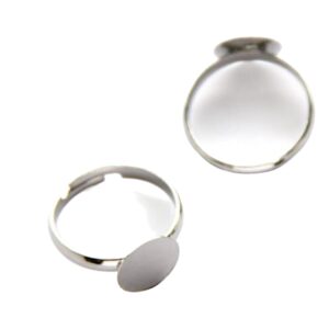 Ring met plakvlak, soldeervlak. Verstelbaar 925 Sterling zilver