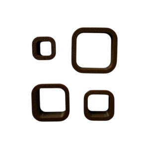 Uitsteekvormen voor klei/ kleisieraden Set van 4 Afgeronde vierkantjes