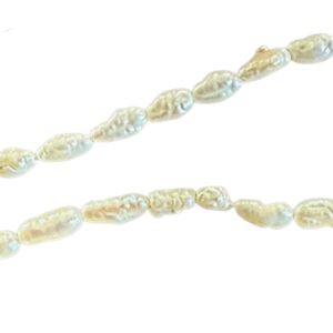 Parel kraal, Keishi Natuurlijke parel ca 5*3,5mm, white-off; per streng