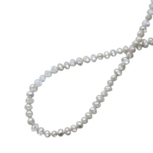 Parel kraal, Natuurlijke parel 3-4mm, white-off; per streng