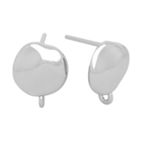 Sterling zilveren stud, oorknopje met hangeroogje Per paar