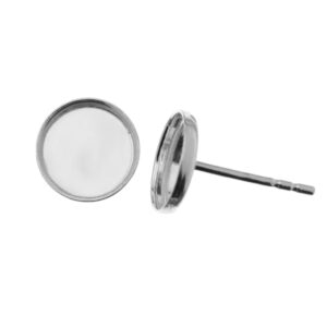 Oorstekers met 8mm setting voor cabochons, resin etc. Per paar