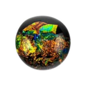 Dichroic Glas cabochon. Orage Green 6-10mm