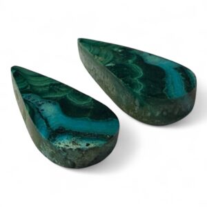 Set Natuursteen Shattuckite afmeting ca 10*20mm